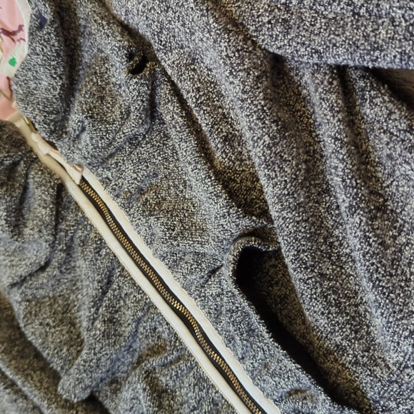 ANTHRO I Gray Boucle Ruffle Front Zip-Up Blazer Jacket by Elevenses, 6 - Picture 7 of 15